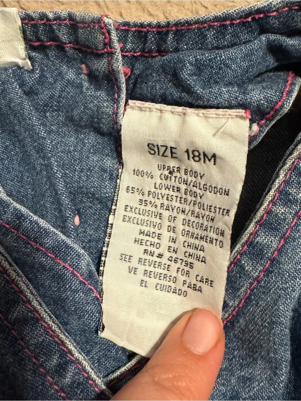 Vintage Sesame Street Pink ELMO embroidery Y2K Denim Dress PLAID 18 Month Floral